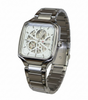 Square Skeleton Automatic Watch – Stainless Steel