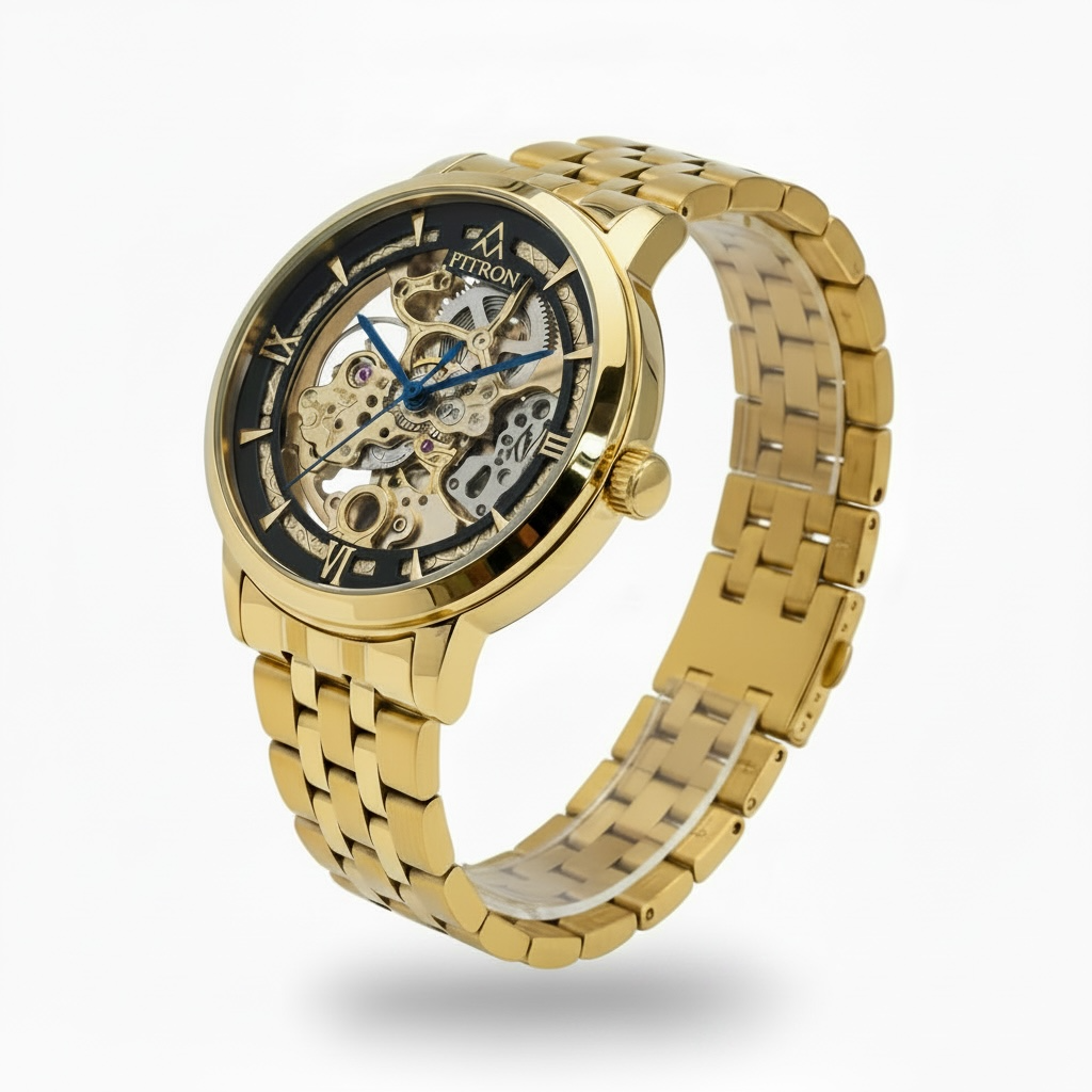 FITRON Royal Skeleton Gold Automatic